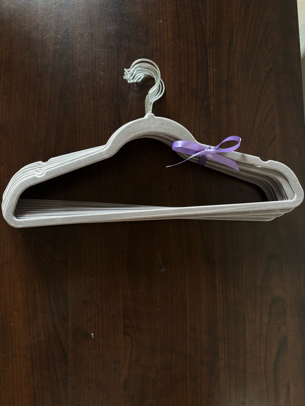 Velvet Non-Slip Clothing Hangers Light Gray